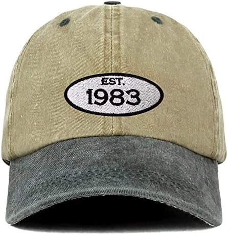 חנות הלבשה אופנתית הוקמה 1983 רקומה של יום הולדת 40 פיגמנט צבוע כובע כותנה שטוף