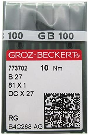 מחט Groz-Beckert ב- CKPSMS קופסת פלסטיק ברורה- 100 יחידות Groz Beckert DCX27 DCX1 B27 סרגר תעשייתי מחטי תפירה