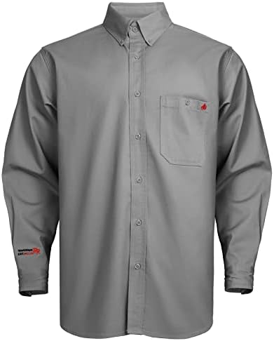 Workweya fr חולצות ריתוך 7.5oz כפתור כותנה למטה חולצה עמידה בפני להבה לגברים