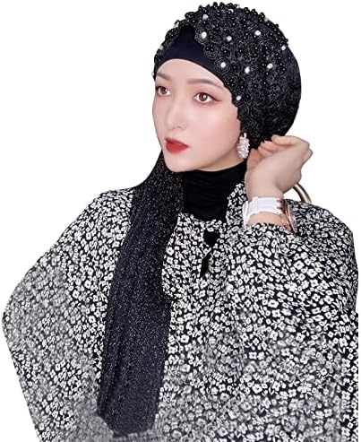 נשים כובע טורבן סרטן כימו כפית כפית ראש ראש רקמה רקמה פרחונית חרוזים פרחוניים חרוזים איסלאמיים עטיפת ראש חיג'אב