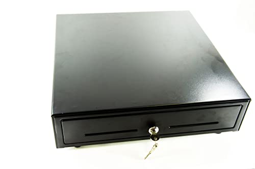 רכישת מדע 78 קראט 410 ר. ג ' יי-12 מגירת מזומנים עם מנעול מפתחות עם שטר, נקודת מכירה כבדה / מגשי קופה ומטבעות, שחור