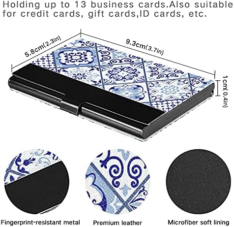 בציר כחול המנדלה כרטיס ביקור מחזיק עבור נשים גברים כרטיס ביקור מחזיק מקרה עם עור אשראי כרטיס אישי כרטיס מזהה כרטיס