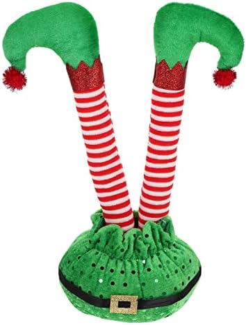 Pretyzoom שדון חג המולד רגליים ממולאות קישוטי עץ חג המולד כותנה רגליים ממולאות רגליים שדורות עץ