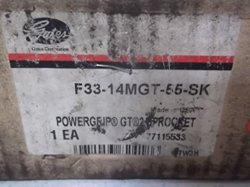 שערים F33-14MGT-55-SK GT 2 PowerGrip Sprocket ברזל אפור, מגרש 14 ממ, 33 חריץ, 5.790 קוטר המגרש, 1/2 עד 2-1/2 טווח נשא, לטווח