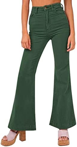 מכנסי התלקחות קורדרוי בצבע אחיד לנשים מכנסי רגל רחבים רחוב מכנסי קז ' ואל בצבע אחיד פי 3