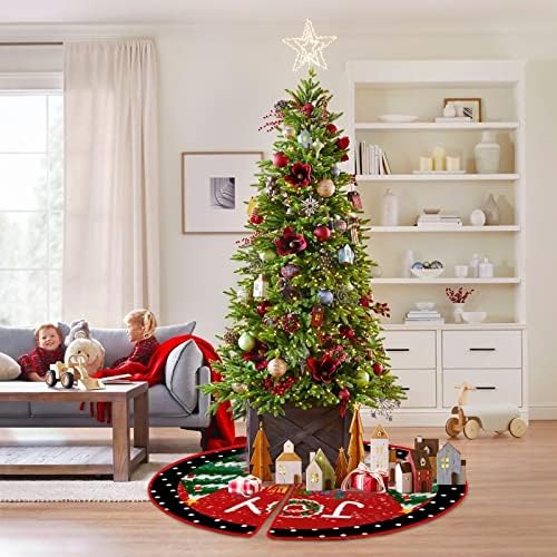 שמחת חג המולד שחור לבן נקודות פולקה שחור חצאיות עץ חג מולד שמח 48 סנטימטרים חג שמח גנום חג המולד עץ פולקה נקודות קטיפה רכה מחצלת