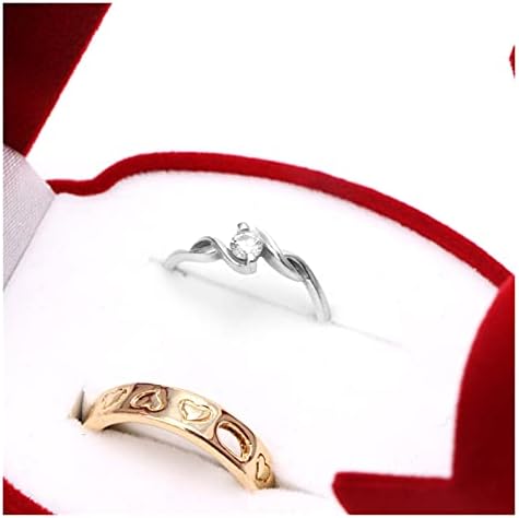 Zzyinh an207 אירוסין קטיפה זוגות זוגות טבעת עגיל תכשיטים תצוגת אחסון קופסא קופסת תכשיטים קטנים