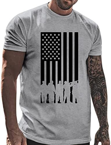 יום העצמאות של HSSDH חולצות T לגברים, חולצות דגל אמריקאי פטריוטי