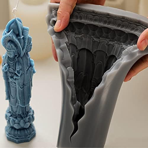 3D Buddha פסל סיליקון עובש לייצור נרות ייצור תבניות סבון בעבודת יד פולימר חימר יצרנית עובש DIY מלאכת הבית