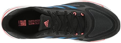 סופרנובה של אדידס גברים + נעל ריצה, עומס שחור/כחול/טורבו, 11.5