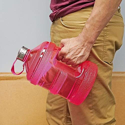 1 ליטר BPA בקבוק מים מפלסטיק חינם לנוזלים קרים עם מכסה בורג הוכחת דליפה מחוברת - לשימוש יומיומי במשרד כושר, ורוד