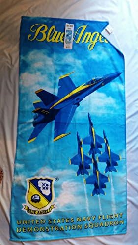מגבת חוף קטיפה ברזילאית עם מלאכים כחולים מורשים