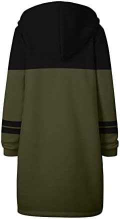מעילי קפוצ'ונים ארוכים של ווקאצ'י לנשים, כיסים מזדמנים רוכסן סווטשירט טוניקה סווטשירט משרטט קדמי פתוח מעיל בגדי לבוש קדמי