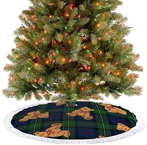 חצאית עץ חג המולד חמודה בובת דוב דובון חמודה חצאית עץ עגול עגול עגול עגול עם קצה מצויד לקישוטי חצר חיצוניים מקורה