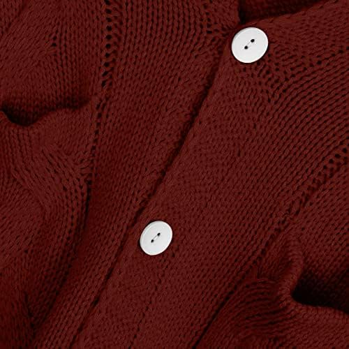 גודל פלוס קרדיגן לנשים כפתור דש למטה סוודר סרוג סוודר קרדיגנים פתוחים עם שרוול ארוך ארוך מעיל קימונו מוצק