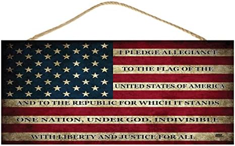 משכון לאמונים עיצוב בית תלויים קישוט שלט קיר דגל אמריקאי פטריוטי