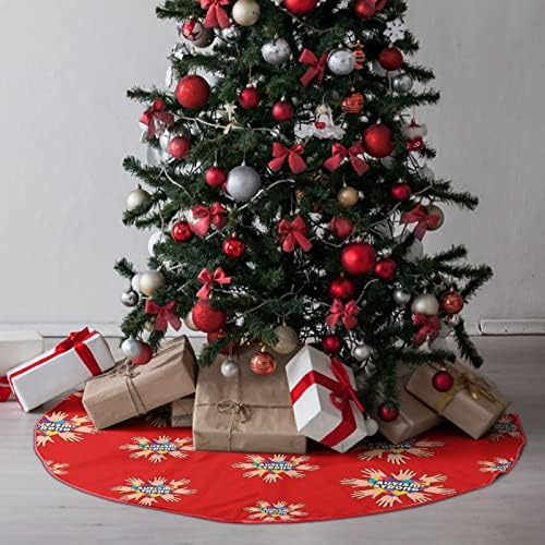 אוטיזם חזק חצאית עץ חג המולד רך קטיפה אדומה מכוסה למסיבת חג המולד קישוטים חגיגיים