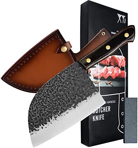 Xyj 2pcs/SET סכיני שף חיצוניים מלאי טאנג מלא סכין סכין פחמן נירוסטה גבוהה סכינים קמפינג של להב סתיק עם כיסוי