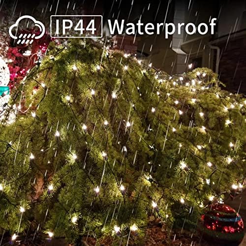 LAMPHOME LED אורות רשת חג מולד קישוטי חג המולד חיצוניים אורות 150 מטר 6ftx4ft, אורות מיתרי רשת חיצוניים ניתנים