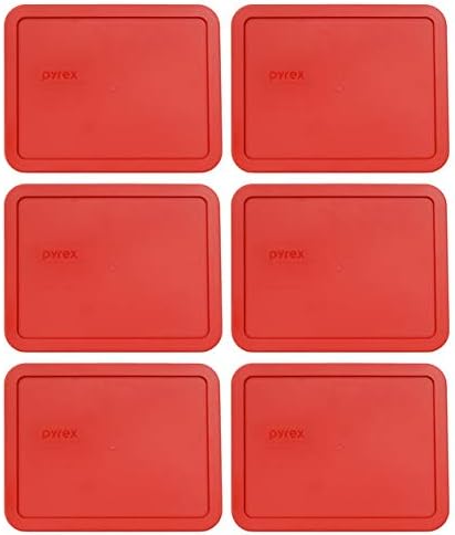 פיירקס 7211-מחשב 6 כוס פרג אדום מלבן פלסטיק מזון אחסון מכסה-6 חבילה תוצרת ארצות הברית