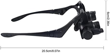 4 הגדלה מגדלת משקפיים משקפת עדשה עם 2 אורות אוזניות מגדלת זכוכית תיקון מיקרו גילוף