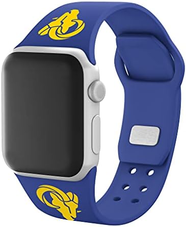 זמן המשחק Los Angeles Rams Silicone Sport Watch Band תואם ל- Apple Watch42/44/45 ממ