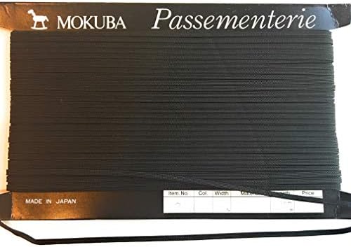 Mokuba Passementie 13 ממ 1/8 '' צומת צמה צמה שחור, תפירה צמה שטוחה, גיזום טלאים 54 מטר