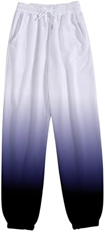 מכנסי טרנינג ספורט נשים מותניים גבוהים מכנסיים רופפים אימון אימון אתלטי טרקלין מכנסיים עם כיסים