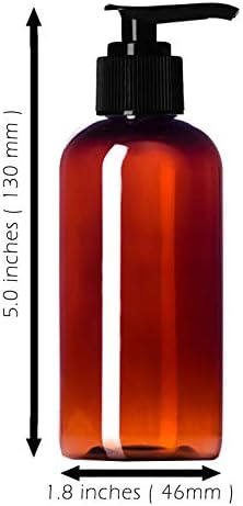 בקבוקי ענבר מפלסטיק 4 עוז-מיכלי סחיטה ללא מכסה משאבה, תוויות כלולות