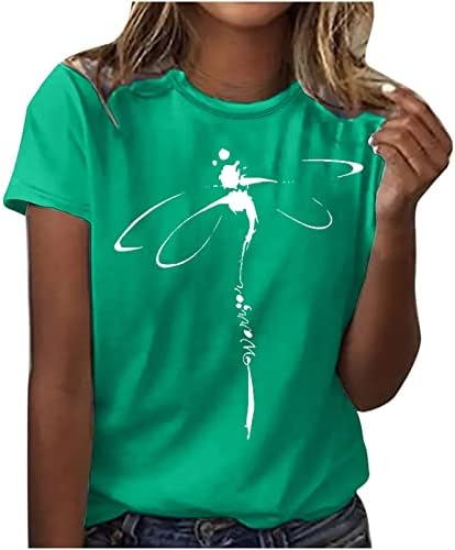 חולצת טיז גרפית חמודה לנשים קיץ מזדמן קיץ מצחיק שפירית מודפסת שרוול קצר עגול חולצות חולצות חולצות חולצות