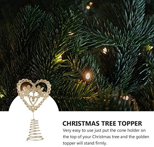 עץ חג המולד של Bootoyard Topper Glitter Heart Tree Angel Topper Topper חתונה קישוטים לתלייה לחג המולד