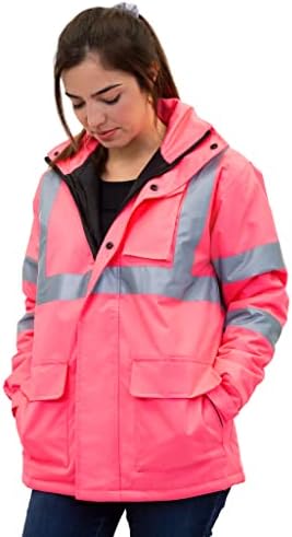 בטיחות Jorestech היי-vis ansi jacket בטיחות ורוד עם פסים רפלקטיביים