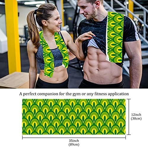 דפוס זנב טווס ירוק מגבות כושר מגבות לגברים ונשים מגבת חוף הדפסת 2 חבילות ייבוש מהיר מיקרופייבר ספורט אימון מגבת