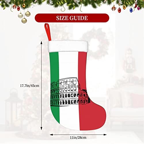 דגל איטלקי דגל איטלקי רומאי כריסטמה גרביים קישוטי עץ חג המולד גרבי חג מולד לחג המולד מתנות למסיבות חג 18 אינץ '