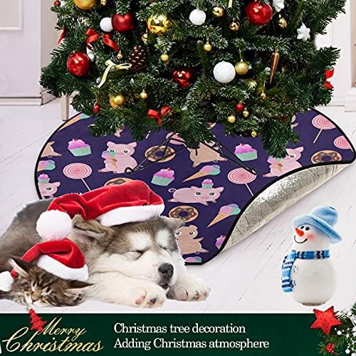 ViseSunny עץ חג המולד מחצלת חזיר עם גלידה עץ בעלי חיים מעמד מחצלת מגן רצפה סופג עץ עץ מחצלת מגש להגנה על רצפה סתיו