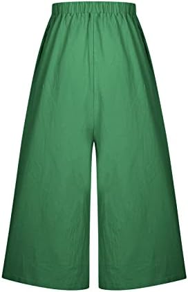 CHGBMOK מכנסי PALAZZO Wide Leg Palazzo מכנסיים כותנה מזדמנים מכנסיים מרגישים מכנסיים מרגיעים רגיעה מכנסיים