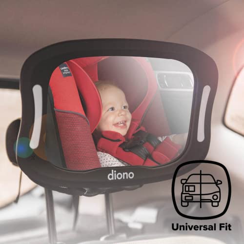 תצוגה קלה של דיונו xxl מראה מכונית לתינוק עם נוף רחב במיוחד, מראה מושב מכונית בטיחותית לתינוק פונה לאחור עם סיבוב