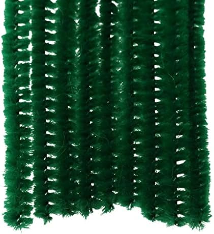 ג'ילי מקוון 100 חלקים חומרי צינורות גזע של שניל גזע קטיפה מוטות טוויסט מוטות מלאכה DIY - ירוק