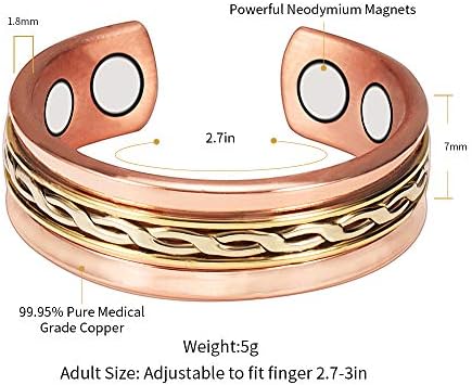 טבעת נחושת מגנטית של וולט לגברים או נשים עם מגנטים של 4 יחידות CPR-0169R
