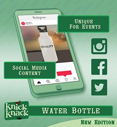 מתנות Knick Knack audibless - 20oz נירוסטה hashtag בקבוק מים חיצוני, כסף