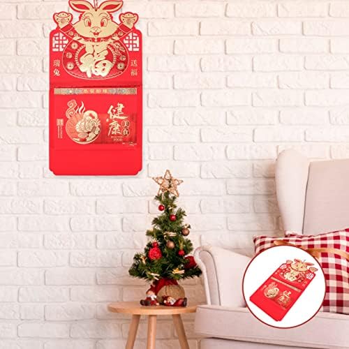 שנת קאבילוק של לוח השנה של ארנב עיצוב סיני חודשי לתליה לוח שנה לוחות שנה מסורתיים סיניים קיר אדום תלוי נייר בסגנון סיני