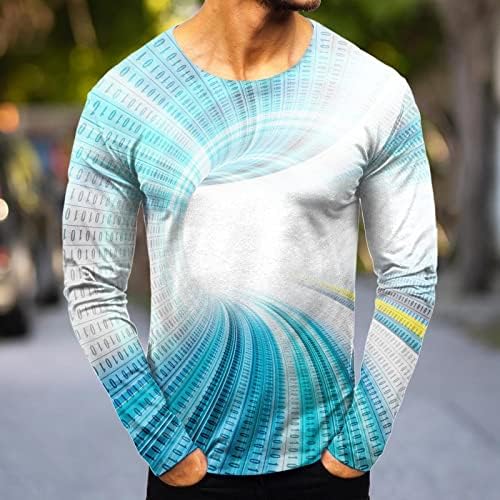סווטשירט צוואר צוואר בסיסי לגברים - סוודר סוודר מודפס תלת מימדי - צמרות סוודר שרוול ארוך מצחיק מצחיק