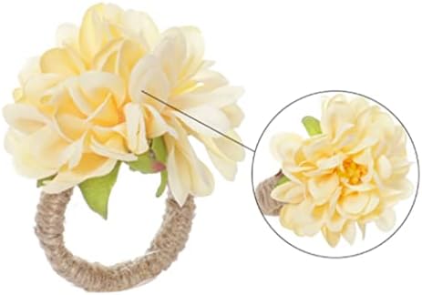 GGRBH 6 PCS טבעת מפיתת אבזם אבזם פרחים, מחזיק טבעת מפית חרצית למסיבת חתונה