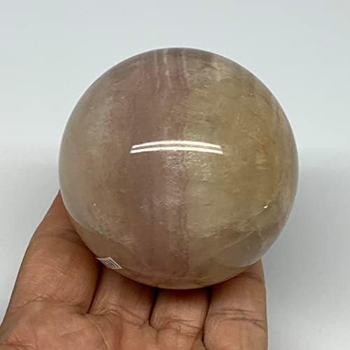 445 גרם, 2.5 אינץ ', 64 ממ, כדור פלואוריט טבעי אבן חן גביש, מלוטש, תפאורה ביתית, אספנות @madagascar, B25391