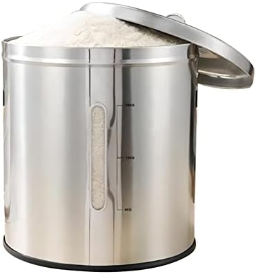 טואו אורז מתקן 304 נירוסטה דגנים מתקן כבד החובה מזון אחסון מכולות למטבח עם מכסה ברור סולמות מזווה ארגון 33/55 פאונד