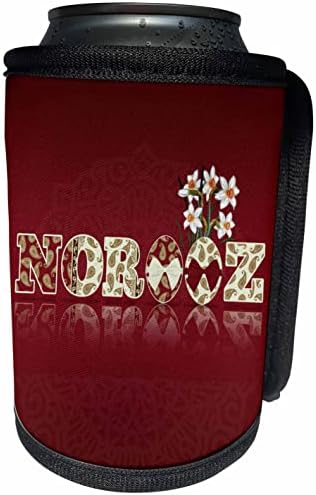 3DROSE NOROOOS ראש השנה הפרסי עם נרקיסים באדום עמוק. - יכול לעטוף בקבוקים קירור יותר