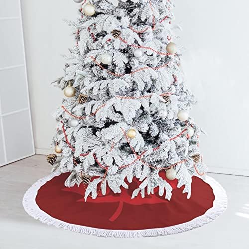 קנדה EH מייפל עלה עץ חג המולד מחצלת מחצלת עץ עץ עץ עץ עם גדילים לקישוט חג המולד של מסיבת חג 48 x48
