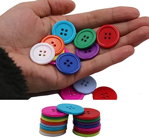 1 אינץ כפתורי תפירת פלטבק שרף כפתור 12 מעורב צבעים חבילה של 100