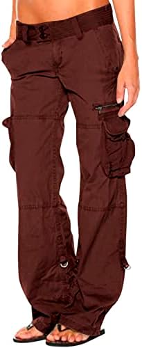 מכנסי מטען רטרו רטרו מכנסיים מרובי כיסים חיצוניים מכנסי רגל רחבים מזדמנים שרוך מותניים אלסטיים ג'וג'ר