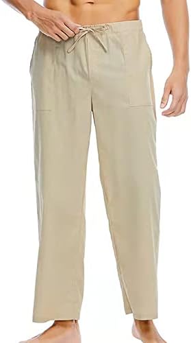Dudubaby מכנסיים מותניים גבוהים גברים גברים עבודה מזדמנים תערובת כותנה מותניים אלסטיים מכנסיים ארוכים מכנסיים מותניים גבוהים